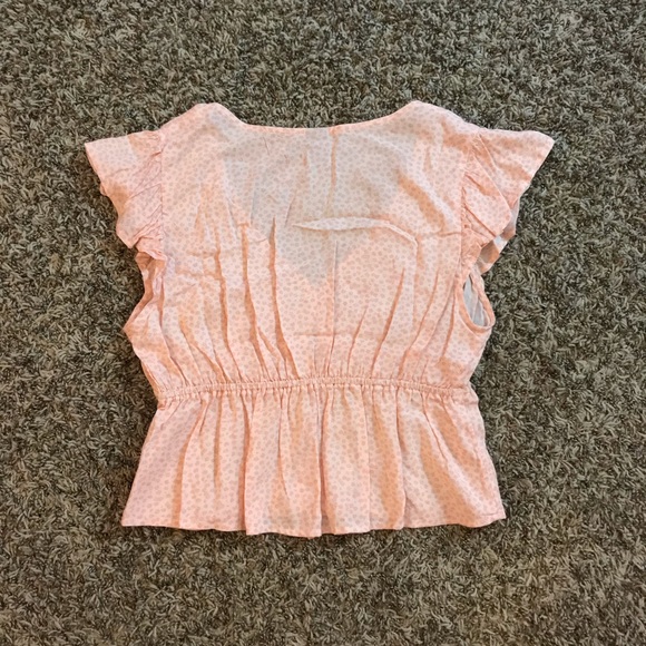 Wild Fable pink flutter sleeve open front crop blouse - Picture 13 of 13